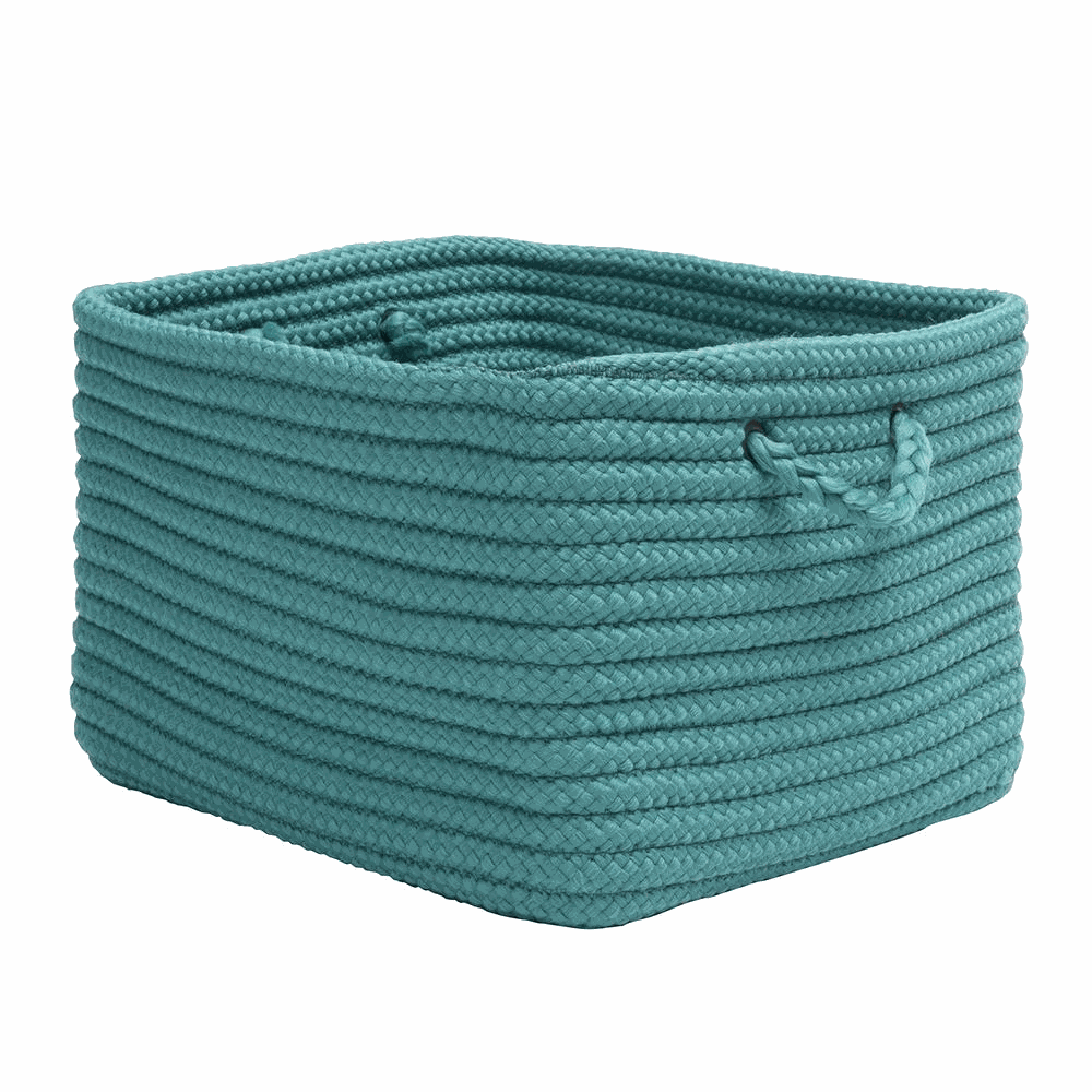 Modern Farmhouse Home Basket - Blue Lagoon 14"x8"x10".