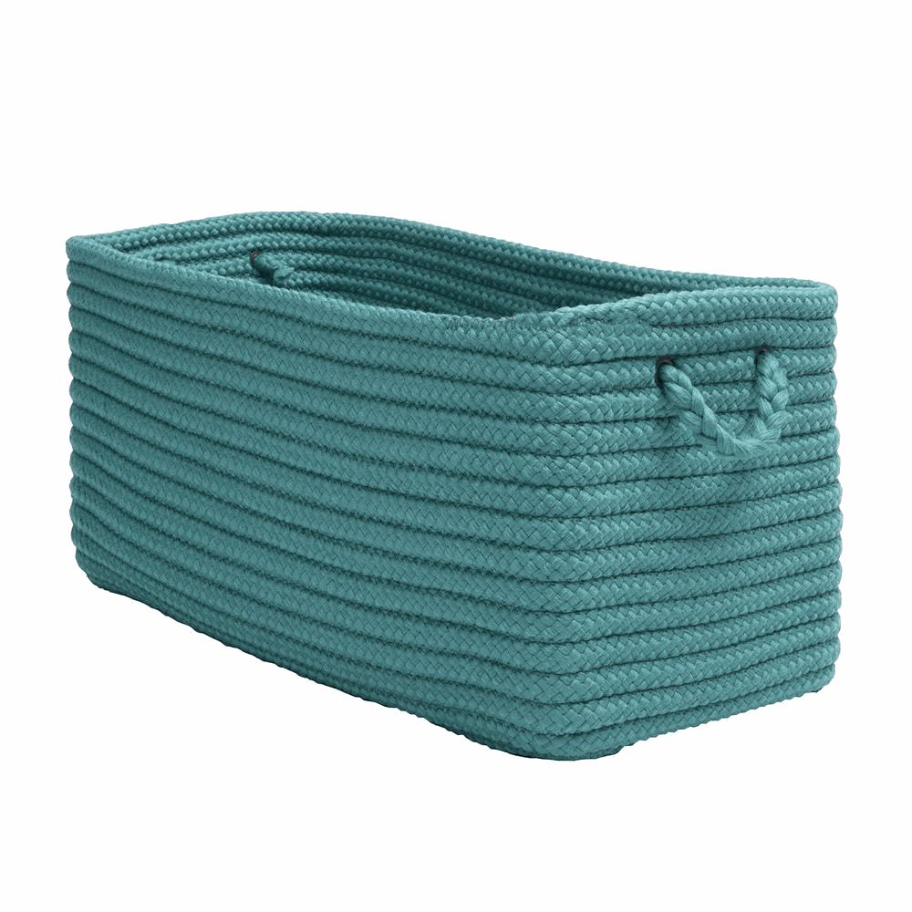 Modern Farmhouse Home Basket - Blue Lagoon 14"x8"x10".