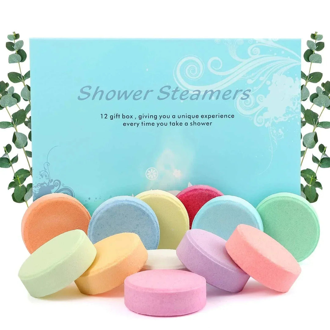 Shower Steamers Aromatherapy - 12 Pack Shower Bombs with Essential Oils Mint Eucalyptus Scent for Shower,