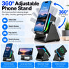 5-in-1 Wireless Speaker Phone Stand with RGB Lights & 360° Adjustable Holder