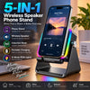 5-in-1 Wireless Speaker Phone Stand with RGB Lights & 360° Adjustable Holder