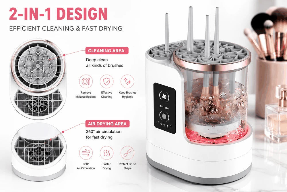 3-in-1 Automatic Makeup Brush Cleaner & Dryer | GrantedGlow™