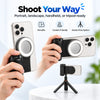 Portable selfie camera grip with fill light for low-light photos