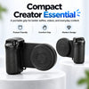 Compact Bluetooth phone camera grip for selfies travel and video recording