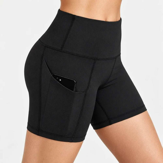 Women’s High-Waisted Biker Shorts with Pockets | Stretch Workout Shorts