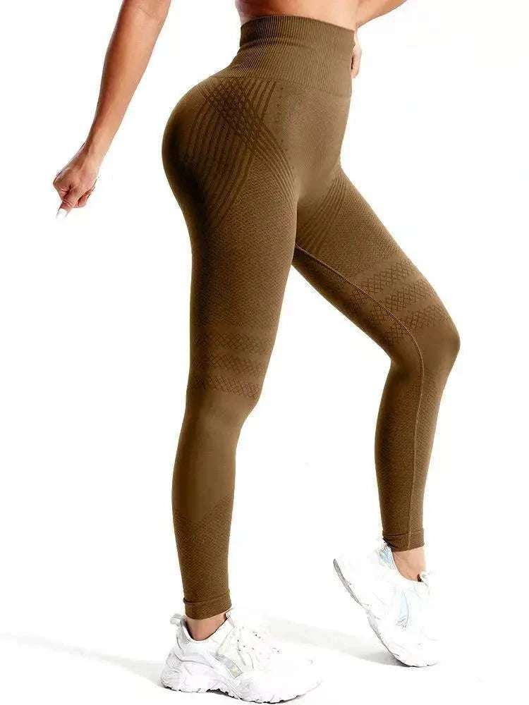 Women’s 3D Textured High-Waisted Scrunch Leggings – Tummy Support Workout & Yoga Pants