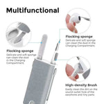 Portable electronics cleaning tool for earbuds, keyboards, phone ports and everyday tech accessories