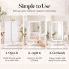 Trifold LED Vanity Mirror with Magnification & Touch Control