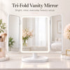 Trifold LED Vanity Mirror with Magnification & Touch Control