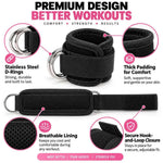 Ankle Resistance Bands Set with Padded Straps | Glute & Leg Workout