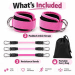 Ankle Resistance Bands Set with Padded Straps | Glute & Leg Workout
