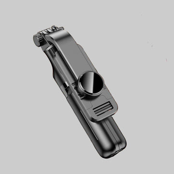 Metallic device with a reflective surface on a gray background