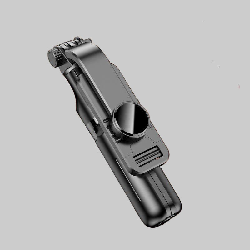 Metallic device with a reflective surface on a gray background