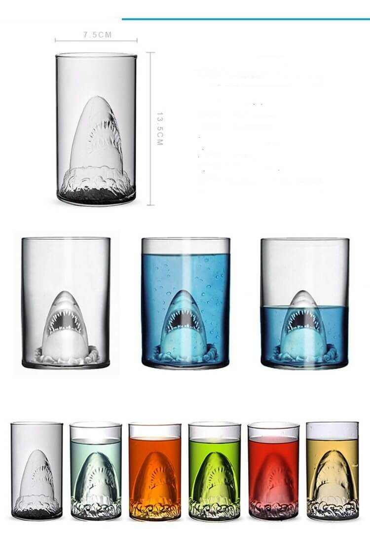 Transparent Shark Glass Cup