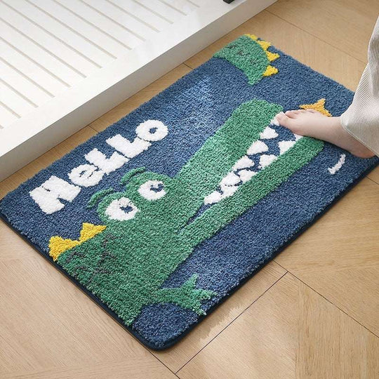 Faux cashmere cartoon floor mat