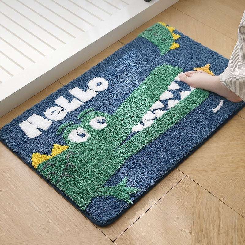 Faux cashmere cartoon floor mat
