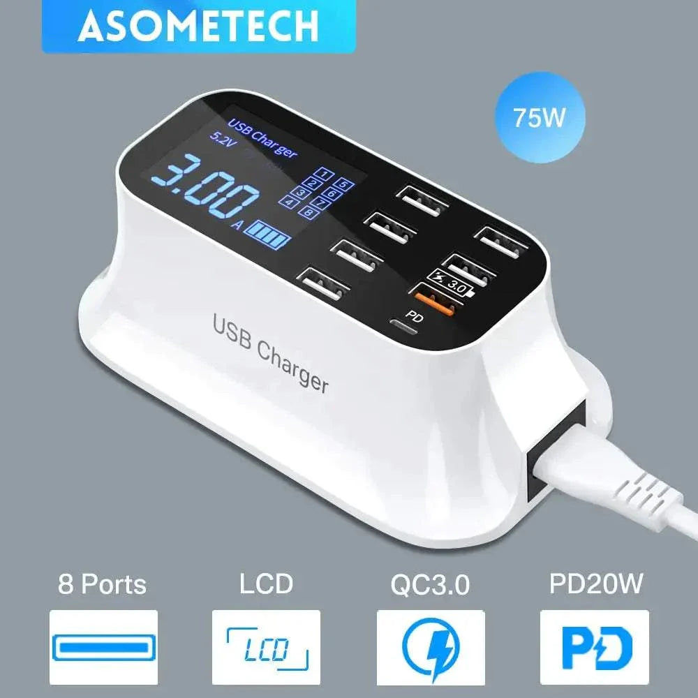 8/4-Port LED Display USB Charger - Granted solutions