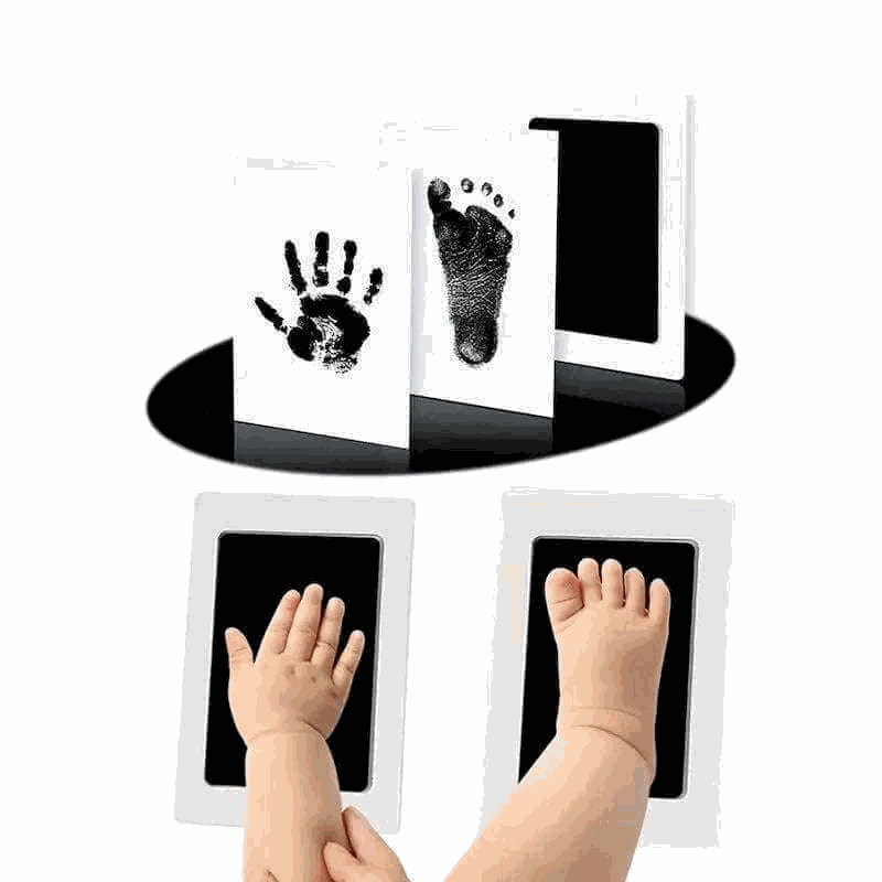 DIY Kit for Souvenir Feet/Handprints on white background Multivariant souvenir hands.