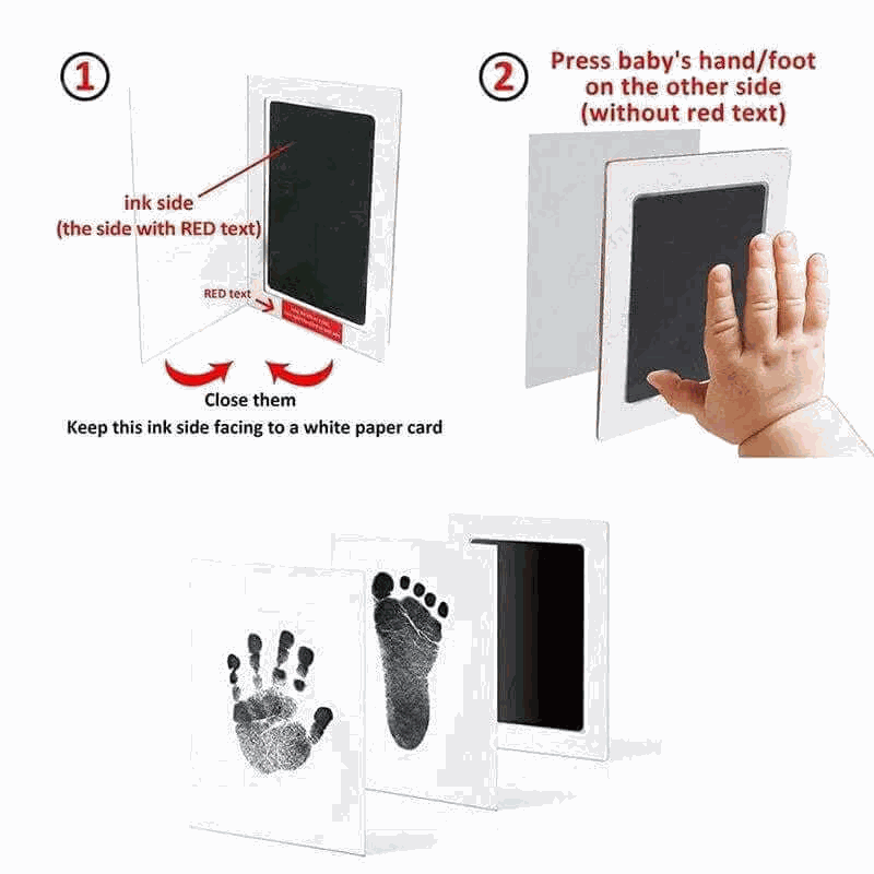 DIY Kit for Souvenir Feet/Handprints on white background Multivariant souvenir hands.
