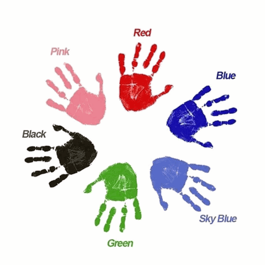 DIY Kit for Souvenir Feet/Handprints on white background Multivariant souvenir hands.