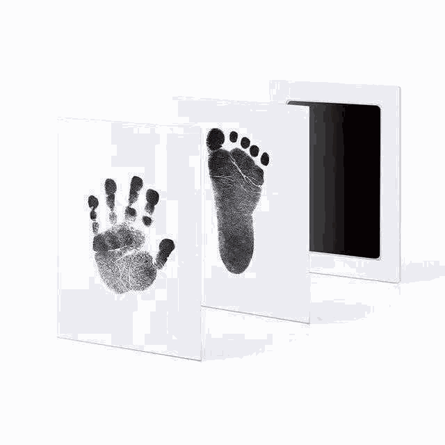 DIY Kit for Souvenir Feet/Handprints on white background Multivariant souvenir hands.
