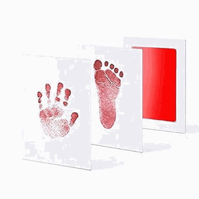 DIY Kit for Souvenir Feet/Handprints on white background Multivariant souvenir hands.