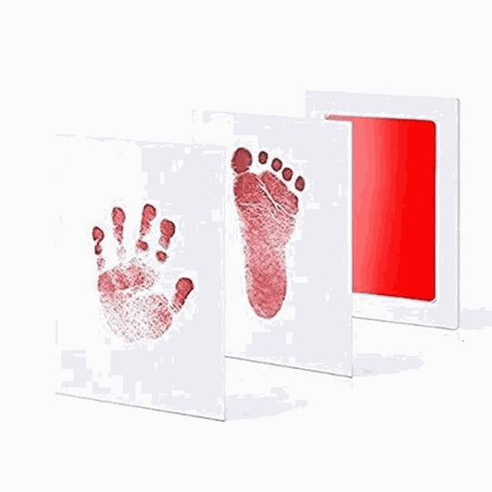 DIY Kit for Souvenir Feet/Handprints on white background Multivariant souvenir hands.