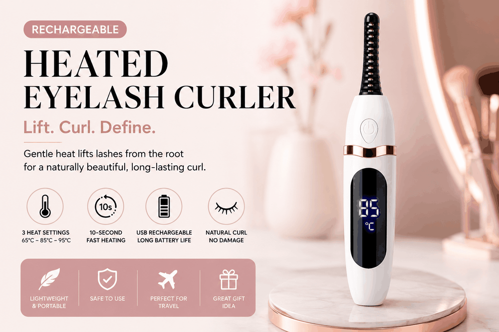 Rechargeable Heated Eyelash Curler with 3 Heat Settings