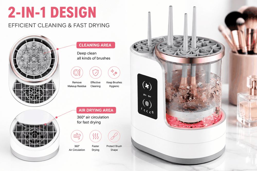 3-in-1 Automatic Makeup Brush Cleaner & Dryer | GrantedGlow™