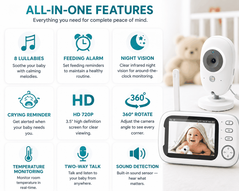 Cdycam 3.5″ Wireless Video Baby Monitor