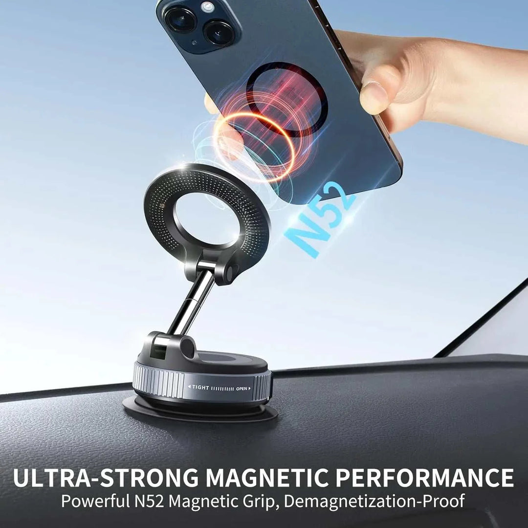Phone holder with ultra-strong magnetic performance on a car dashboard
