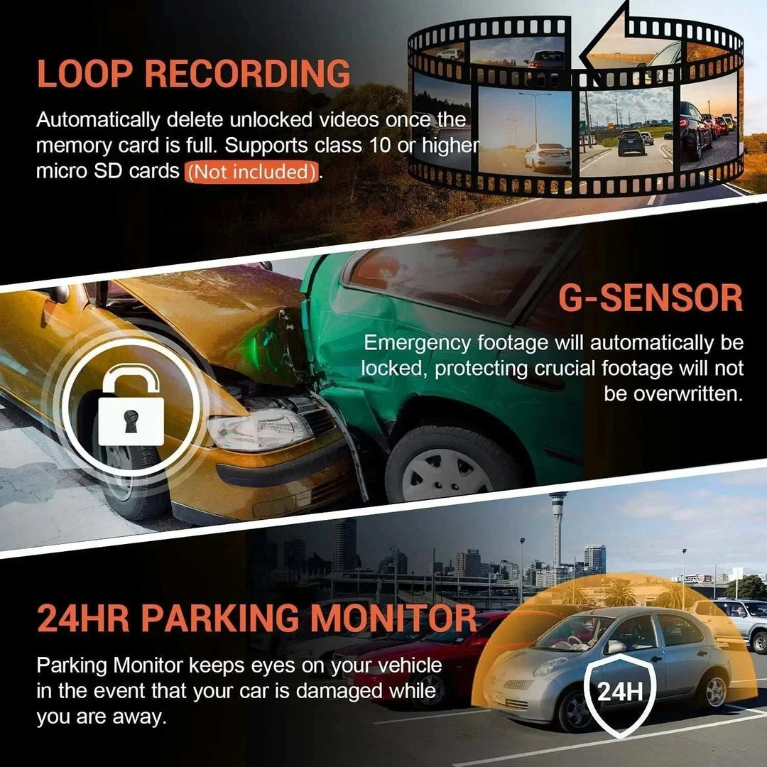 Dash cam front and rear