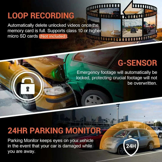 Dash cam front and rear