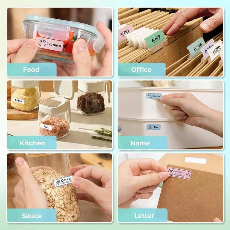 Marklife P15 Thermal Label Stickers Refill Rolls – Self-Adhesive Label Tape for P15, D30, P12 & Q30 Mini Printers