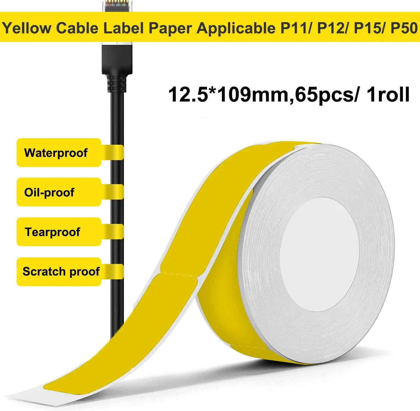 Marklife P15 Thermal Label Stickers Refill Rolls – Self-Adhesive Label Tape for P15, D30, P12 & Q30 Mini Printers