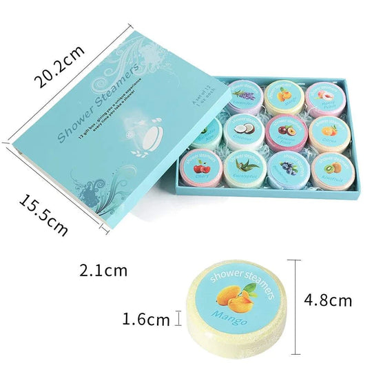 Shower Steamers Aromatherapy - 12 Pack Shower Bombs with Essential Oils Mint Eucalyptus Scent for Shower,.