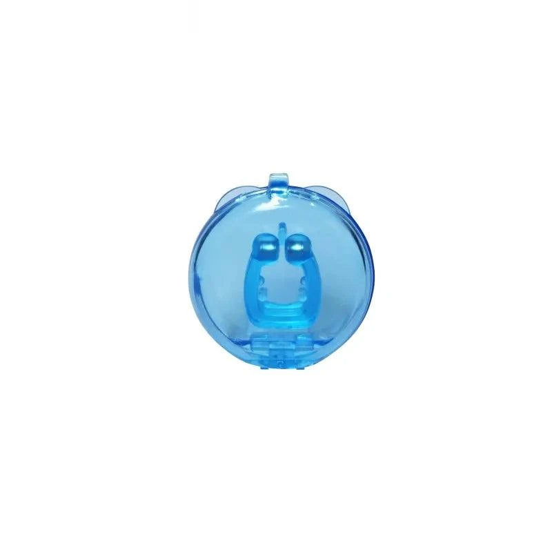 Blue transparent ball with a cartoon character on a white background