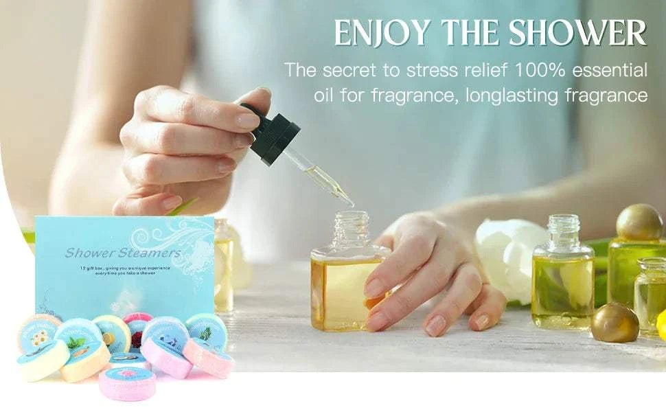 Shower Steamers Aromatherapy - 12 Pack Shower Bombs with Essential Oils Mint Eucalyptus Scent for Shower,.