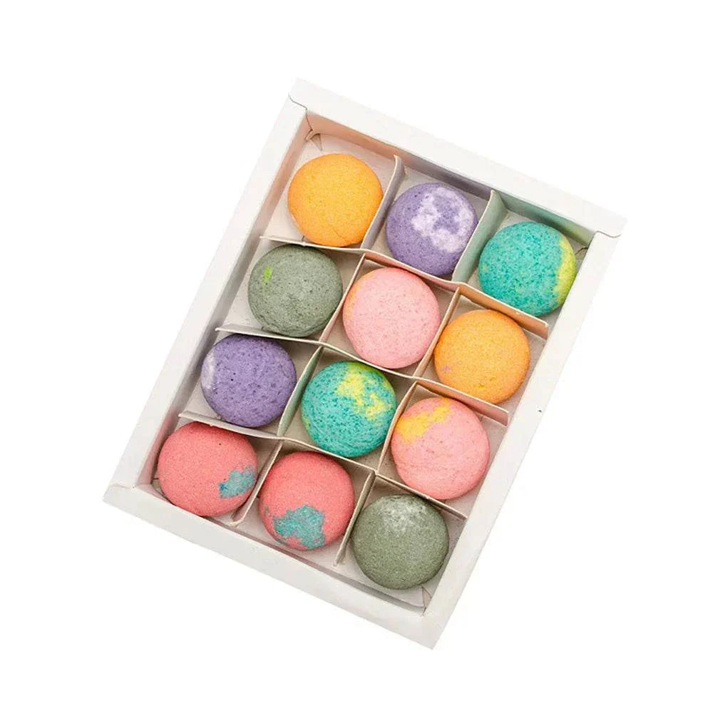 12Pcs/Set Bubble Small Bath Bombs Body Stress Relief Exfoliating Moisturizing Fragrances Aromatherapy SPA Salt Ball Skin Care.