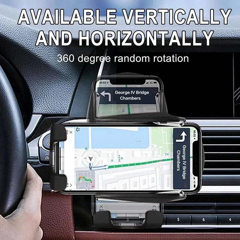 Wireless Charger Car Mount – 15W Fast Charging Air Vent Phone Holder with Auto-Clamping & 360° Rotation