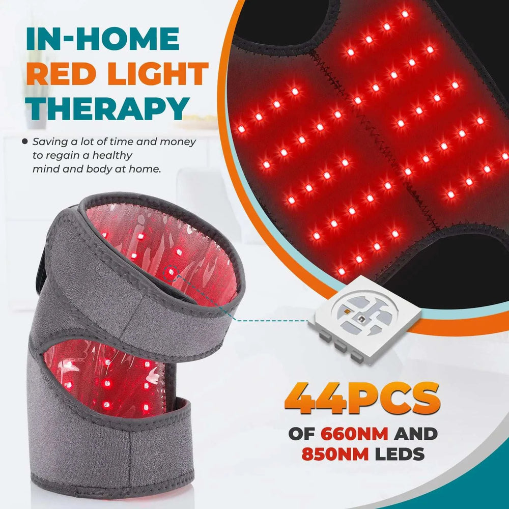 LED Red Light Heating Knee & Joint Massager — Vibration Pain Relief + Muscle Recovery Strap