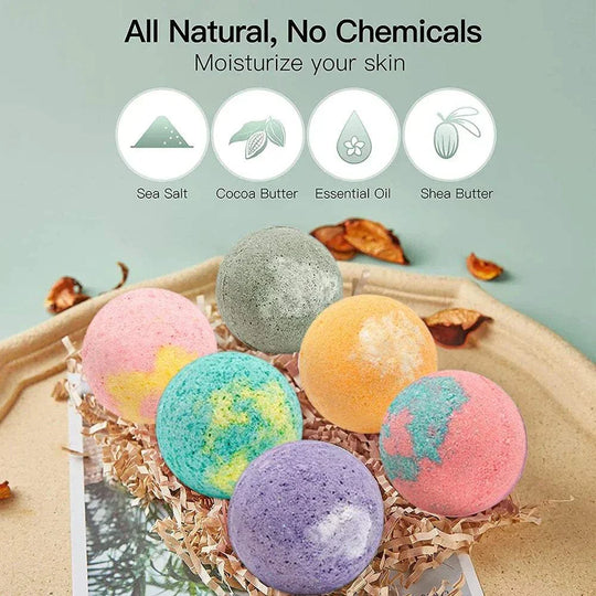 12Pcs/Set Bubble Small Bath Bombs Body Stress Relief Exfoliating Moisturizing Fragrances Aromatherapy SPA Salt Ball Skin Care.