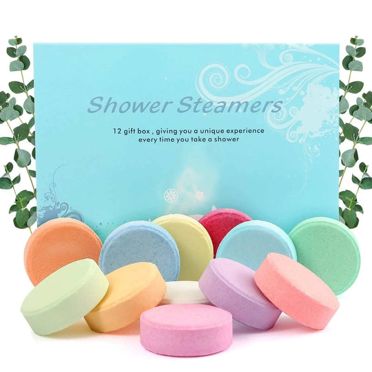 Shower Steamers Aromatherapy - 12 Pack Shower Bombs with Essential Oils Mint Eucalyptus Scent for Shower,.