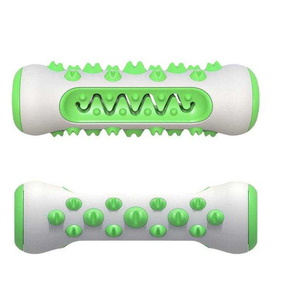 Green and white textured roller on a white background